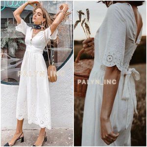 ❤️❤️ZARA EMBROIDERED MIDI ROMANTIC DRESS 0881/159